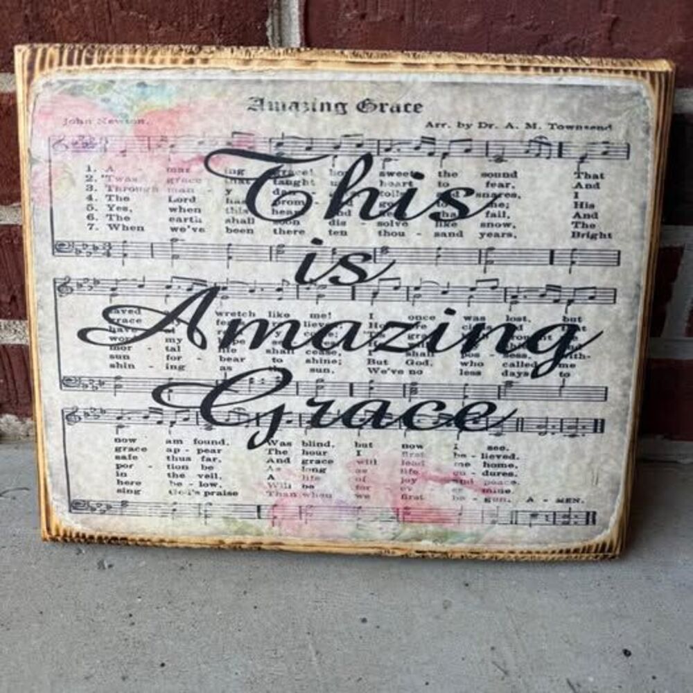 Inspirational Hymn Decor Amazing Grace Sheet Music Plaque Christian  Wall  Art